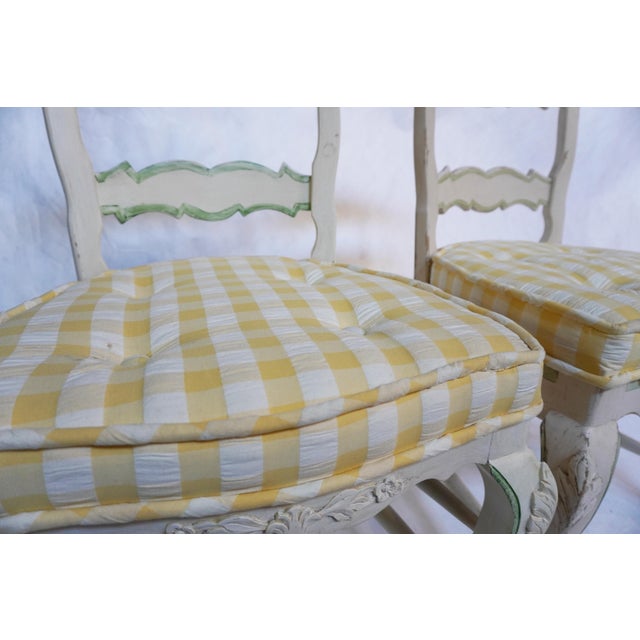 Set of 10 French Country Ladder Back Painted Chairs For Sale - Image 12 of 18