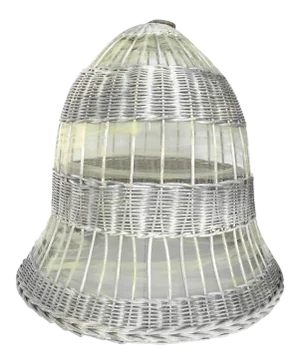 Antique Weathered Silver Wicker Bell by Art Rattan Works