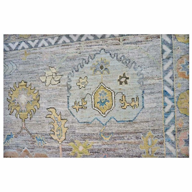 21st Century Turkish Oushak 10X13 Slate Blue & Dark Oak Handmade Area Rug #1144093 For Sale - Image 9 of 11