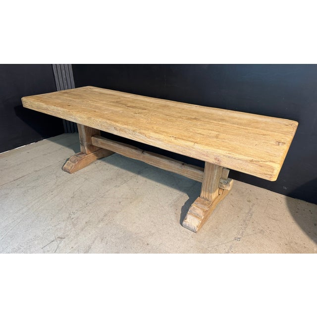Large French Farmhouse Dining Table in Oak, 1920 For Sale - Image 16 of 16