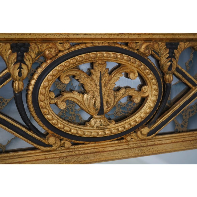 Stunning Regency Style Black & Gold Decorator Mirror For Sale - Image 11 of 12
