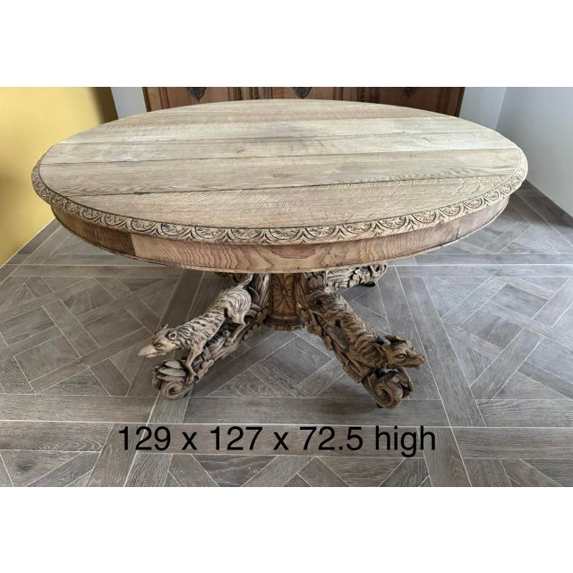 French Oak Hunting Centre Table, 1850s For Sale - Image 11 of 18