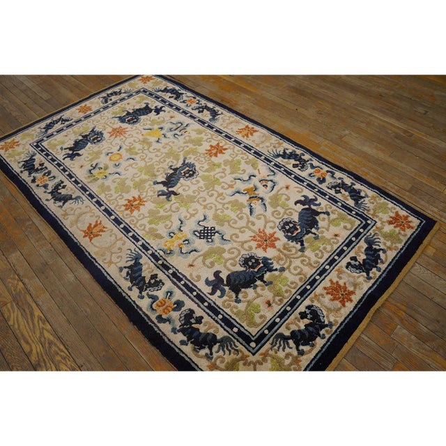 Antique Silk Chinese Allover Knotted Rug, Circa Date: 1935. This exquisite example of 20th-century Chinese weaving is...