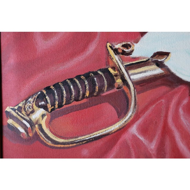 Late 20th Century Jorge Sepulveda Diaz Signed Original Usmc Regalia Still Life Painting, Framed For Sale - Image 4 of 18