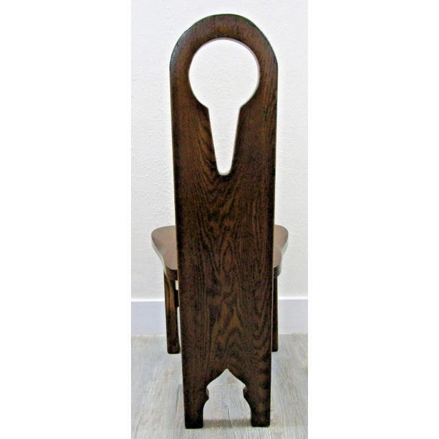 Antique American 1910s Pine Keyhole Dining Chair Side Chair For Sale In Miami - Image 6 of 13