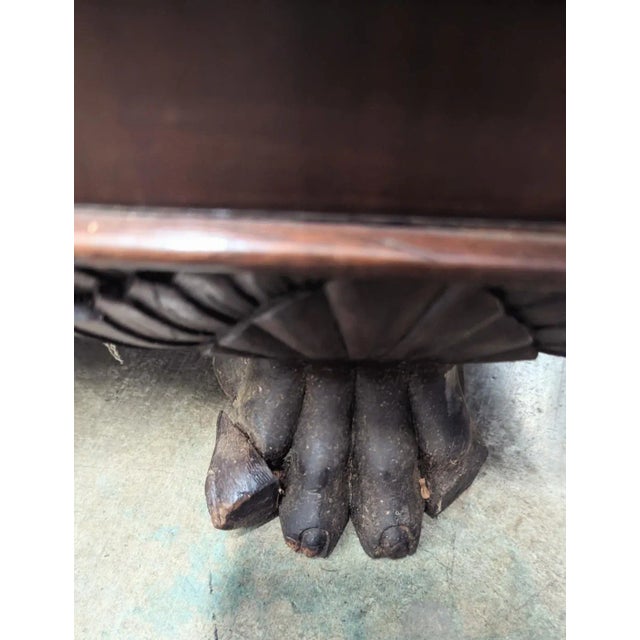 Chestnut Antique Mahogany Writing Desk Lyre-Shape Legs 18th Century For Sale - Image 8 of 13