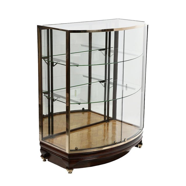 Brass and Mahogany Shopping Showcase For Sale - Image 9 of 9