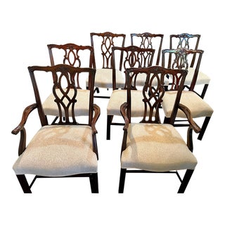 Beautiful Set of 8 Kindel Chippendale Dining Chairs For Sale