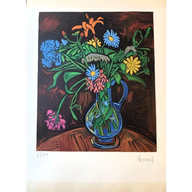 Isis Kishka, Bouquet of Flowers, Lithograph For Sale - Image 6 of 6