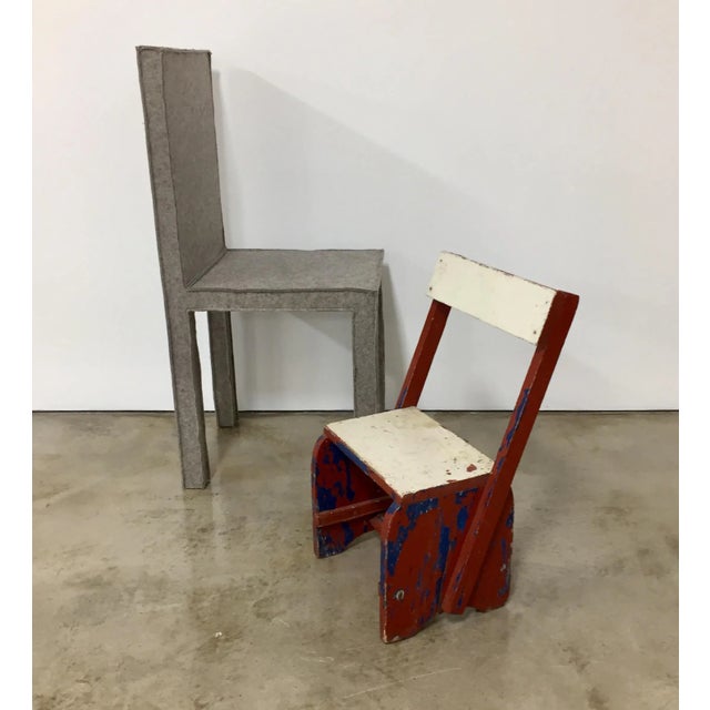 Wood 1950s Vintage Rustic Child’s Chair For Sale - Image 7 of 8