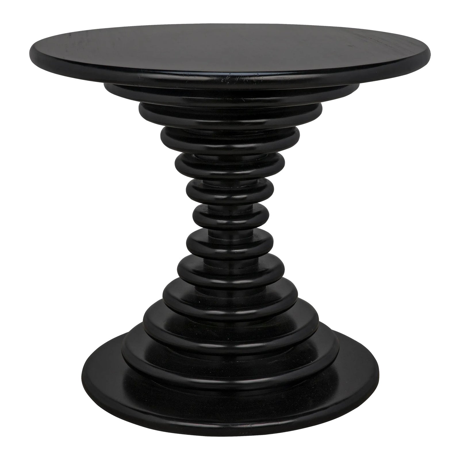 NOIR Scheiben Hourglass Side Table, Hand Rubbed Black | Chairish