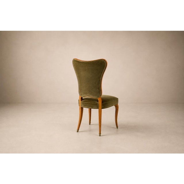 Olive Brazilian Modern Set of Eight Dining Chairs in Pau Marfim and Olive Green Mohair by Giuseppe Scapinelli, 1950s, Brazil For Sale - Image 8 of 18