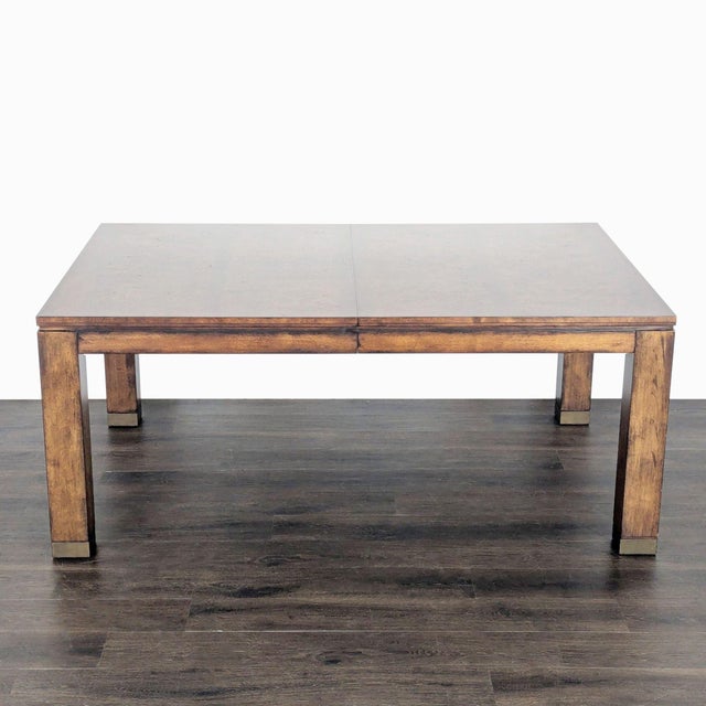 2010s Bassett 9-Piece Wooden Extendable Dining Set With Cushioned Chairs For Sale - Image 5 of 18