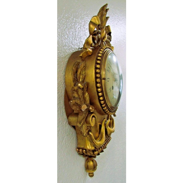 1960s Vintage Swedish Rococo Style Cartel Wall Clock by Westerstrand Töreboda For Sale - Image 13 of 17