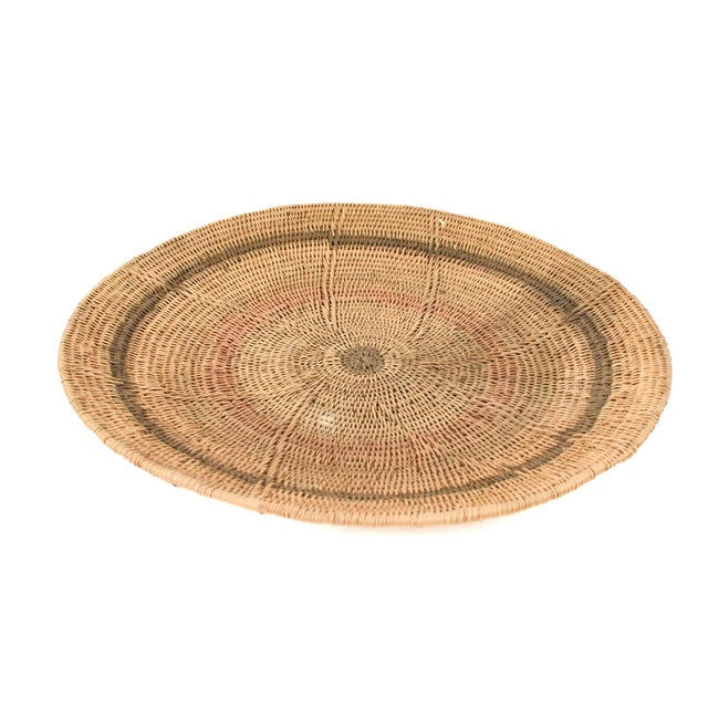 Early 20th Century Early 20th Century Makenge Flat Wedding Basket Zambia 15 Inch For Sale - Image 5 of 7