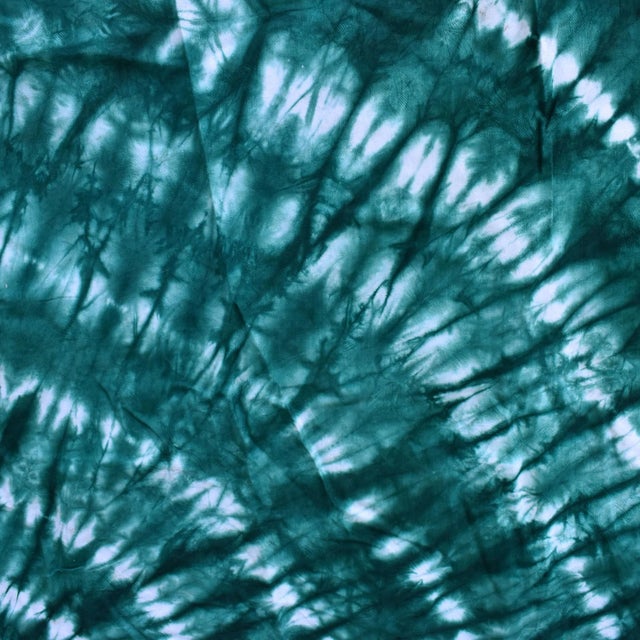 Early 20th Century Yoruba Tie Dyed Textile Teal 63x49 inch For Sale In Denver - Image 6 of 7