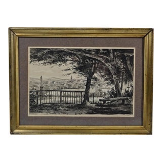 French School From the Beginning of the 20th Century. Ink Drawing Representing the Village of “St-Honore-Les-Bains”, Signed For Sale