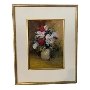 1980s H. Guerrant Impressionist Style Still Life Oil Painting, Framed