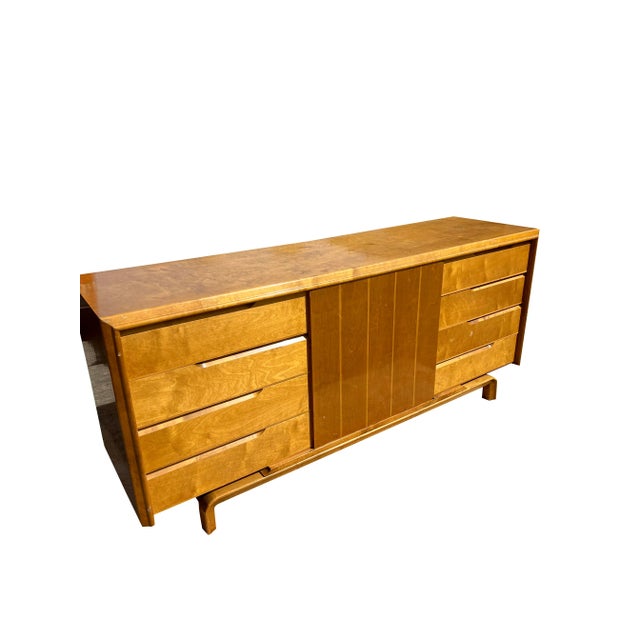 Mid-Century Modern Vintage Edmond Spence Swedish Credenza or Long Dresser in Mid Century Modern Style For Sale - Image 3 of 9