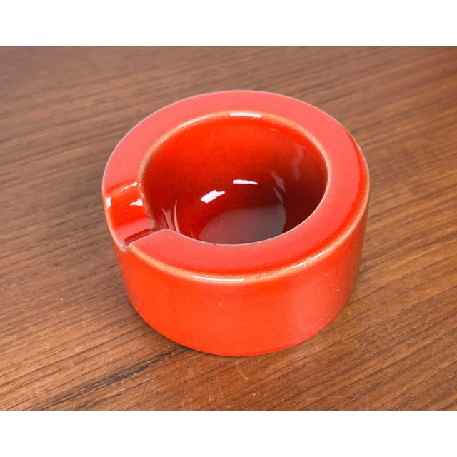 Mid-Century Modern German Space Age Red and Yellow Ceramic Ashtrays, 1960s, Set of 2 For Sale - Image 14 of 18