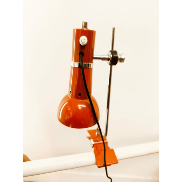 Clamp Light in Red Metal For Sale - Image 3 of 18