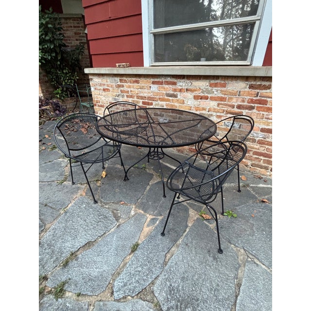 Metal Early Salterini Patio Dining Table, Restored, Attributed For Sale - Image 7 of 7