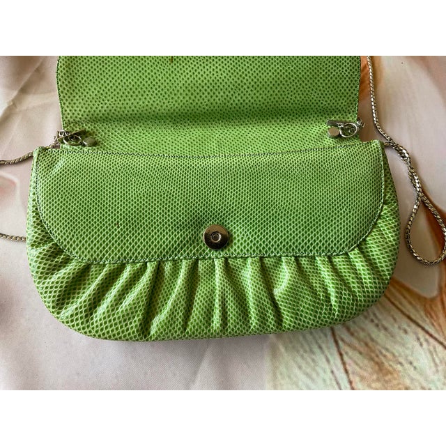 Art Deco Judith Lieber Green Lizard Cluth/Handbag For Sale - Image 3 of 7