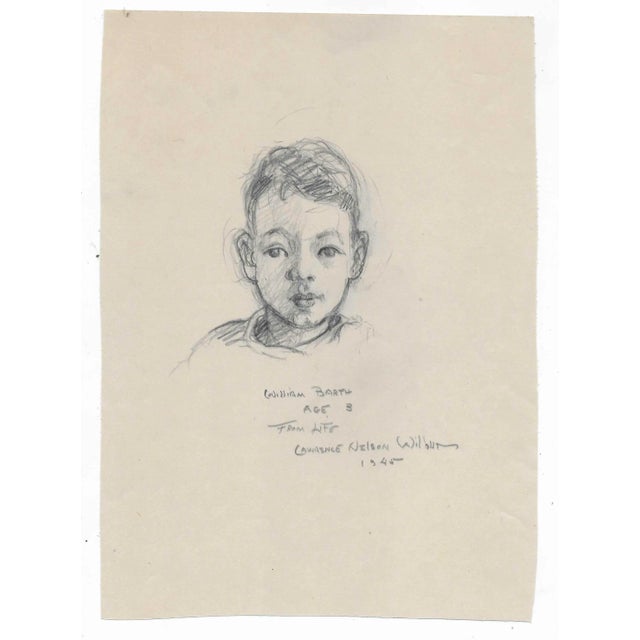 "William Barth" by New York / Massachusetts artist Lawrence Nelson Wilbur (1897-1988). Graphite on paper; signed, titled...