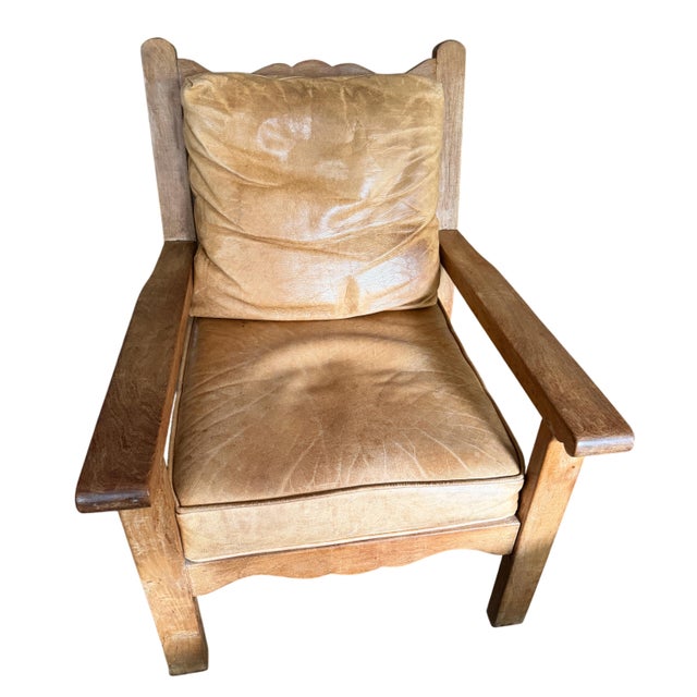 Vintage Unique Lodge Style Mission Oak Lounge Chairs (Pair) For Sale In Denver - Image 6 of 14