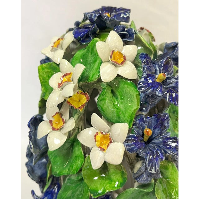 Vintage Italian Majolica Floral Topiary For Sale - Image 12 of 12