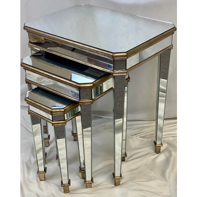 Vintage Hooker Furniture Mirrored Nesting Tables Set Of 3 Chairish