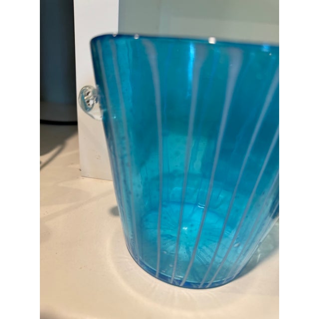 Turquoise 1970s Italian Venini for Disaronno Turquoise and Yellow Glass Ice Buckets -Set of 9 For Sale - Image 8 of 11