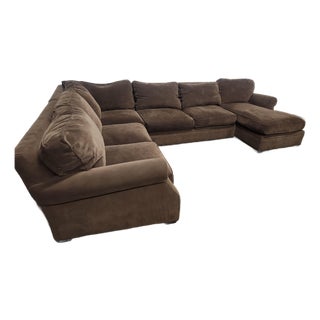 Brown Four-Piece Sectional Sofa Attributed to Arhaus Camden-Style For Sale