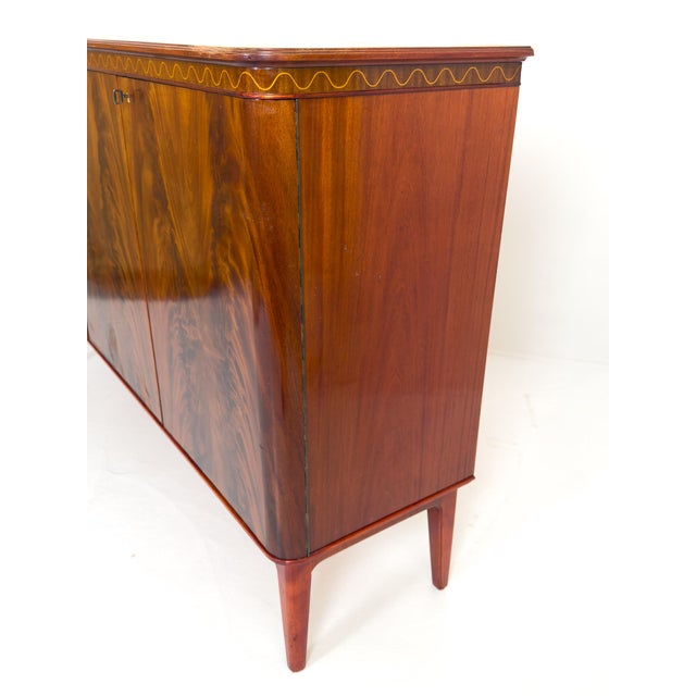 Swedish Modern Sideboard in Pyramid Mahogany, 1940s For Sale - Image 4 of 14