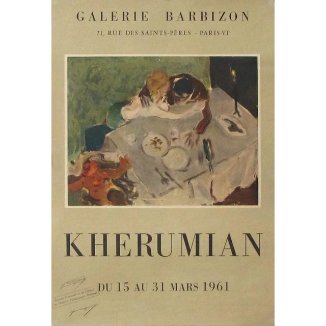 1960s 1961 Original Exhibition Poster - Kherumian, Galerie Barbizon For Sale - Image 5 of 5