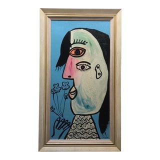 Late 20th Century “Omage to My Friend Pablo Picasso” by Artist Peter Keil Framed For Sale