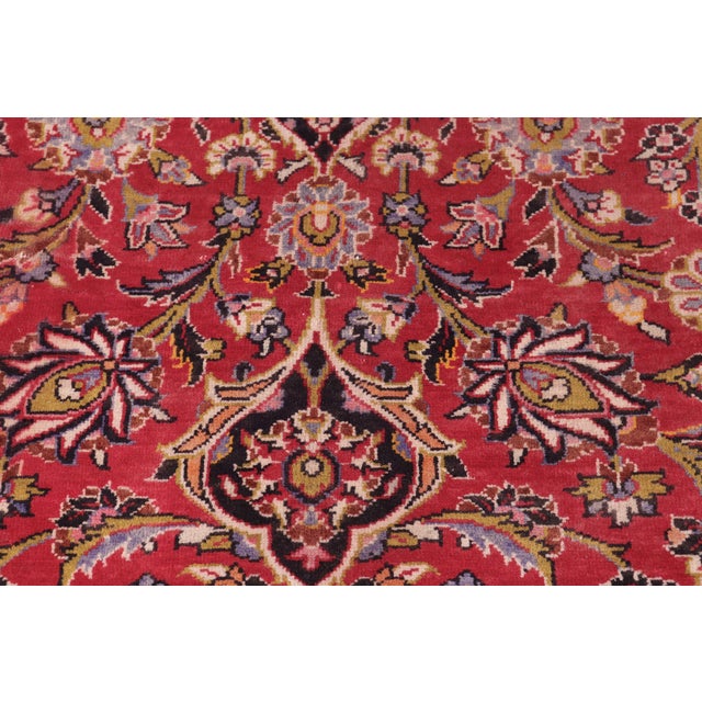 Textile Rustic Persian Red/Black Wool Rug - 9'5'' X 13'1'' For Sale - Image 7 of 10