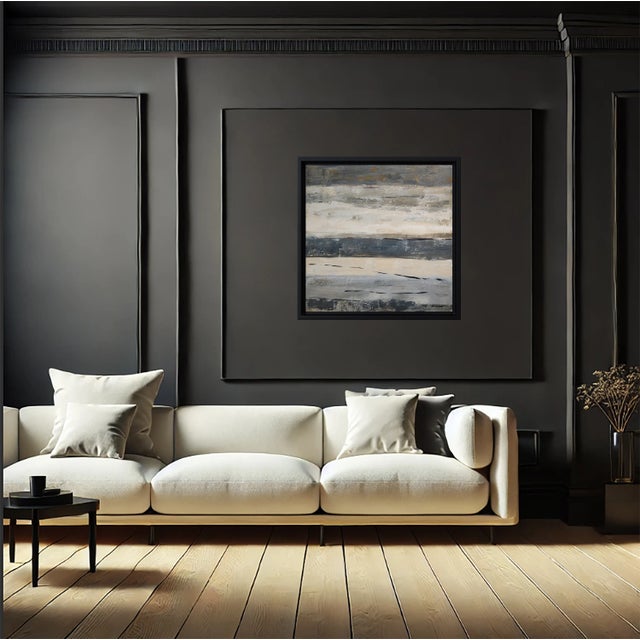 Gray Evanescent Light, Abstract Landscape, Contemporary, Minimalism Framed by Sophie Dumont For Sale - Image 8 of 8