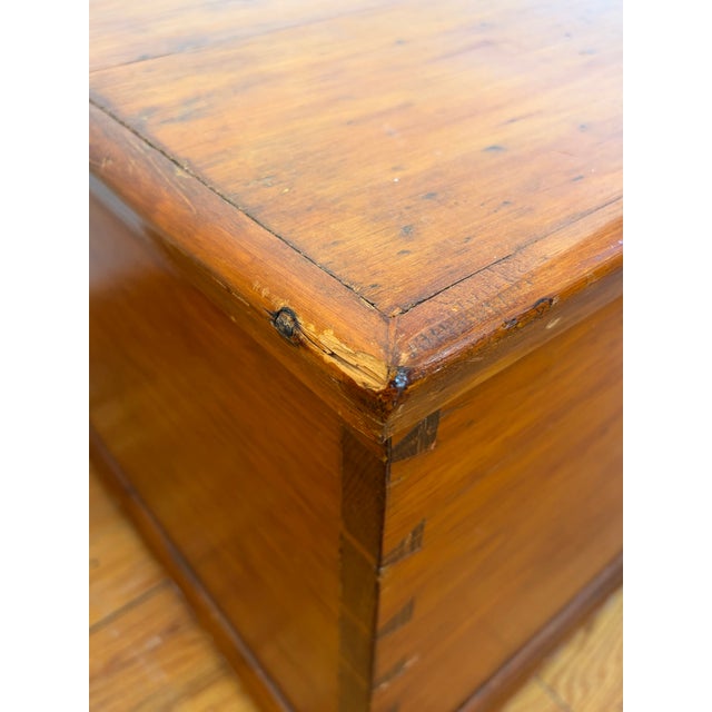 Antique Pine Six Board Blanket Chest For Sale - Image 4 of 12