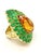 Bochic “Orient” Vintage Emerald & Honey Citrine Ring Set In 18K Gold & Silver For Sale - Image 14 of 18