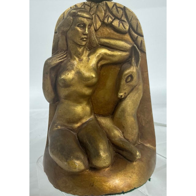 Vintage Art Deco Chalk Ware Sculptural Lamp. For Sale - Image 4 of 12