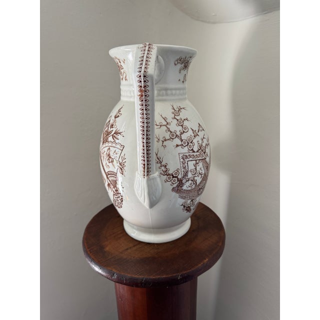 Grindley 1880s W. H. Grindley Aesthetic Movement Transferware Pitcher For Sale - Image 4 of 8