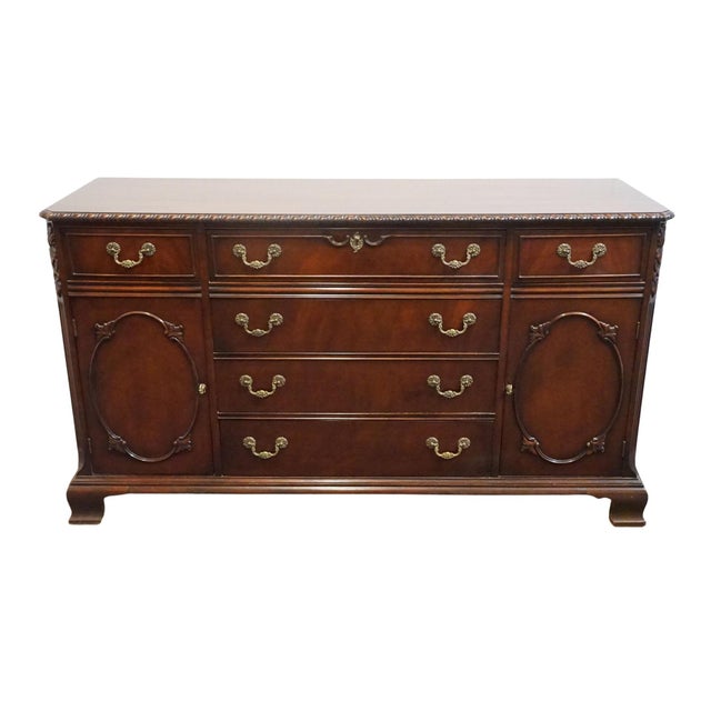 Traditional Bernhardt Furniture Solid Mahogany Traditional Federal Style 63" Buffet For Sale - Image 3 of 16