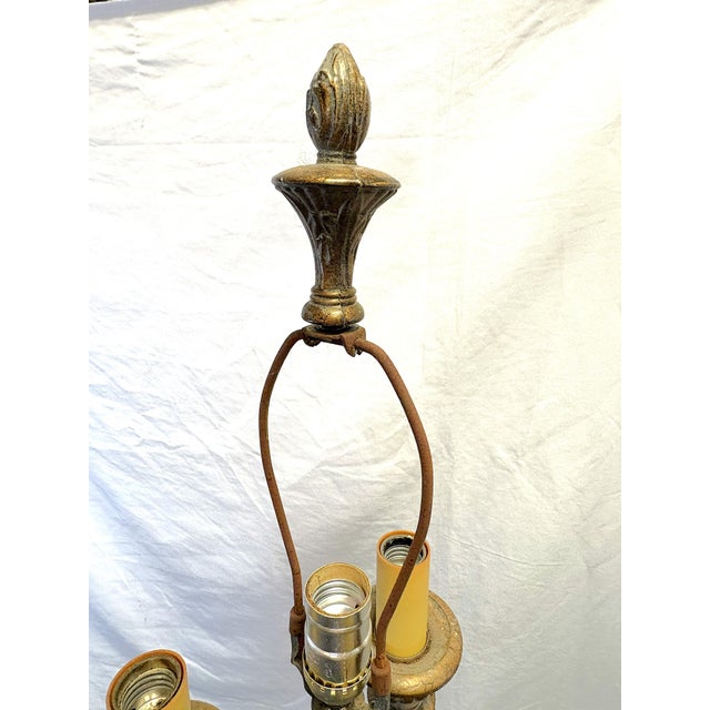 Bronze Vintage Victorian Style Heavy Painted Metal 4-Light Torchiere Floor Lamp For Sale - Image 8 of 17