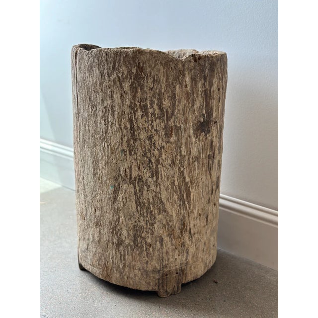 Antique Nagaland Wooden bin/planter Hand-carved from a single piece of wood, these Naga bins make a beautiful wabi-sabi...