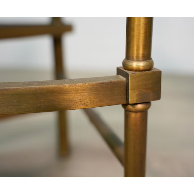 English Brass and Leather Library Steps For Sale - Image 4 of 8