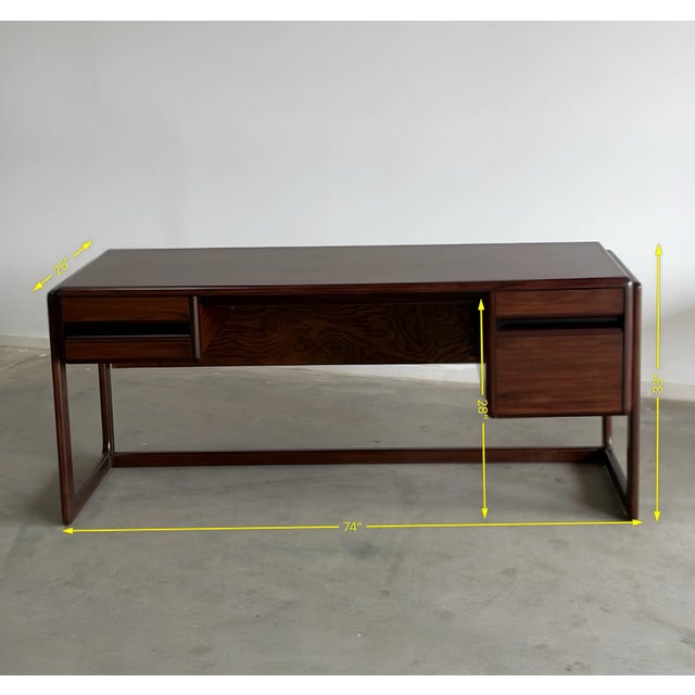 Mid-Century Modern Danish Rosewood Executive Desk – Floating Top For Sale - Image 18 of 18