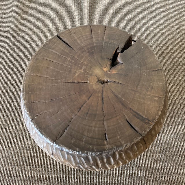 Wood Reclaimed Walnut Side Table or Stump 18" For Sale - Image 7 of 8