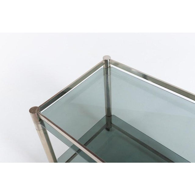 Chromed Steel Serving Cart Side Table, 1970s For Sale - Image 6 of 12