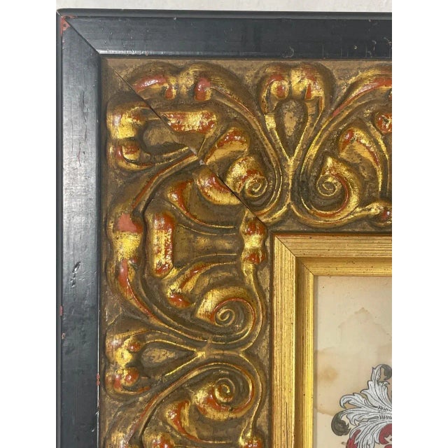 Antique Crest Painting, Coat of Arms Francis, Hand Painted Family Crest For Sale - Image 11 of 13